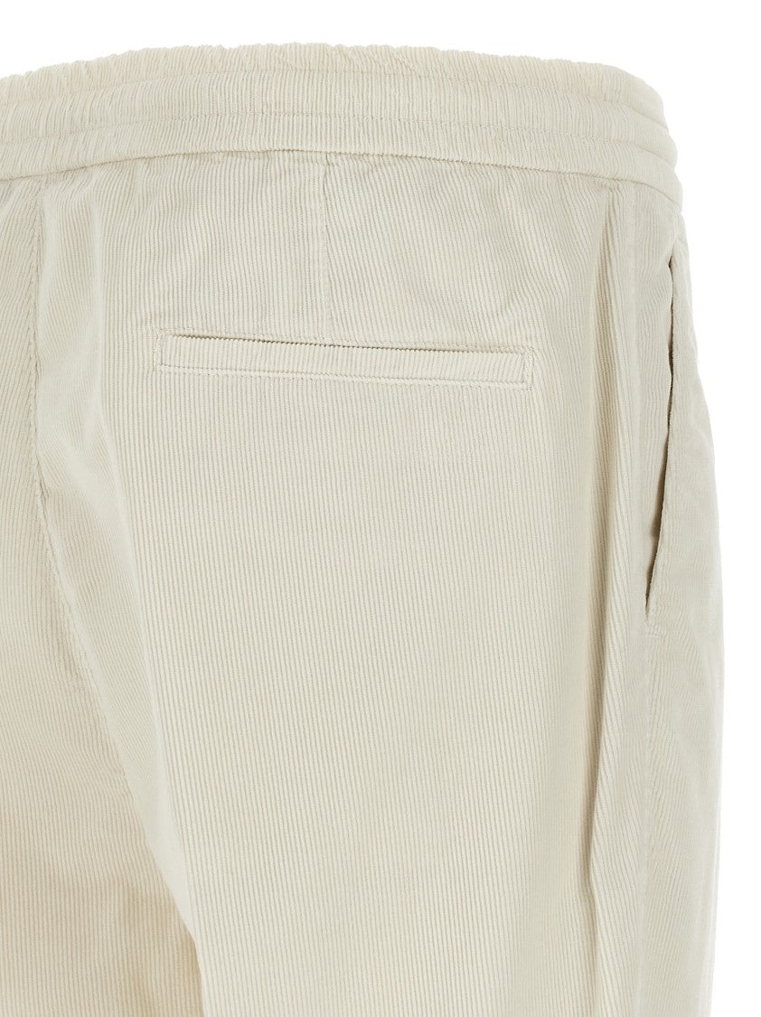 Brunello Cucinelli Garment-Dyed Corduroy Trousers With Adjustable Drawstring Waistband