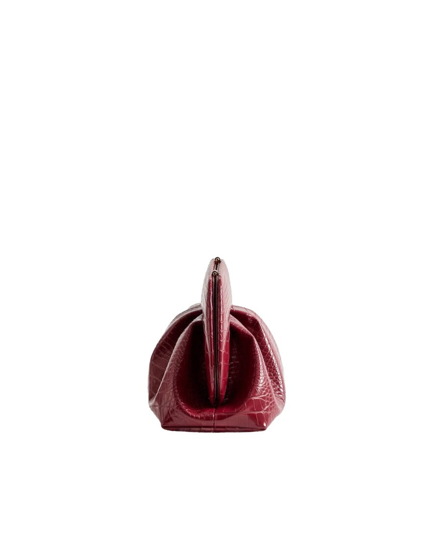 Themoirè Tia Croco Prune Bag