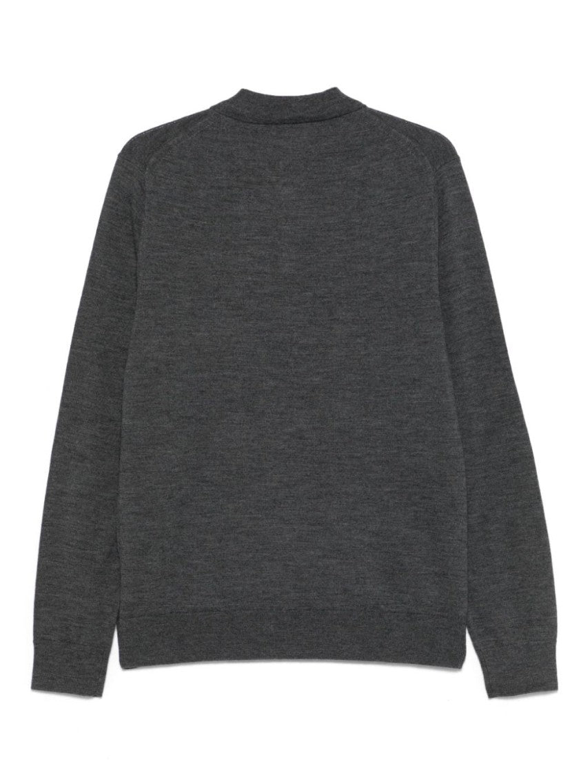Michael Kors Merino Wool Long Sleeve Polo Shirt