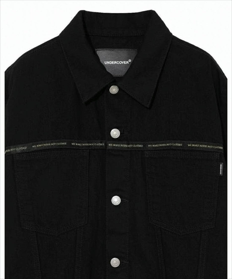 Undercover Boxy Fit Black Denim Jacket With Silver Accents