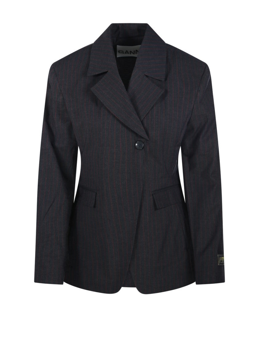 Ganni Stretch Stripe Blazer