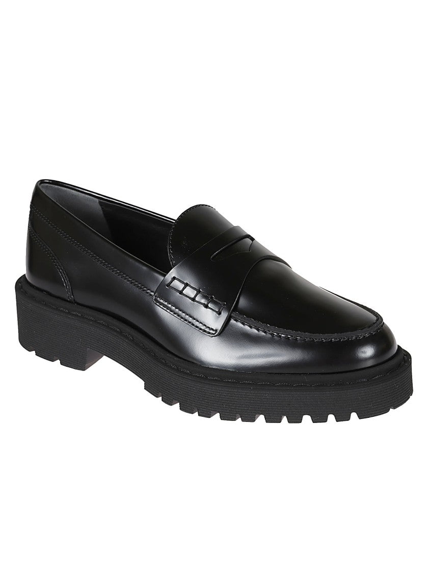 Hogan H543 Leather Loafers With Rubber Sole