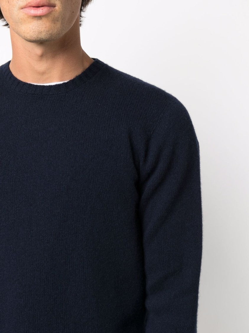 Drumohr Cashmere Crewneck Sweater With Ribbed Detailing