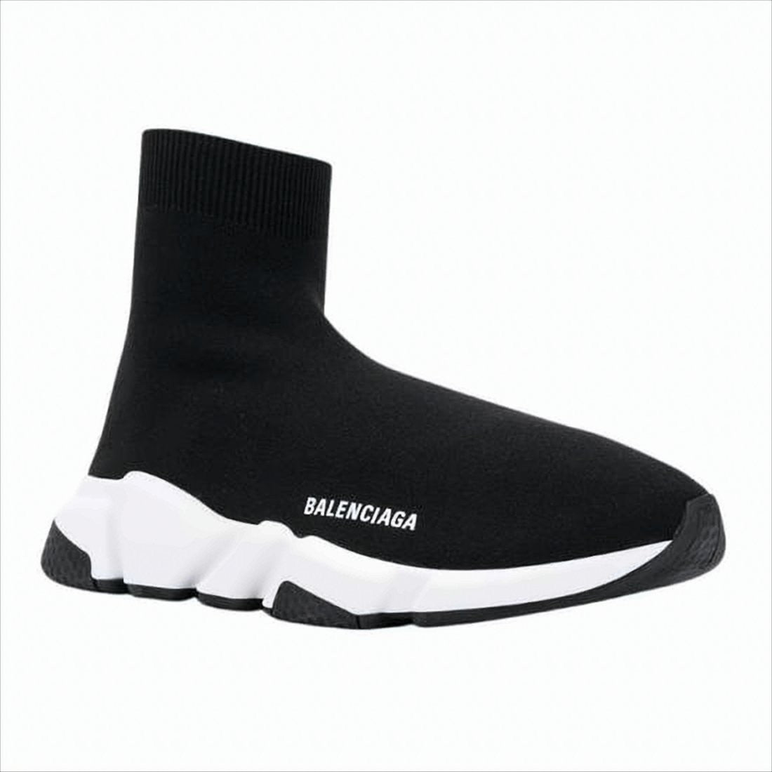 Balenciaga Sock-Style Black Sneakers With Chunky Sole And Minimalist Design
