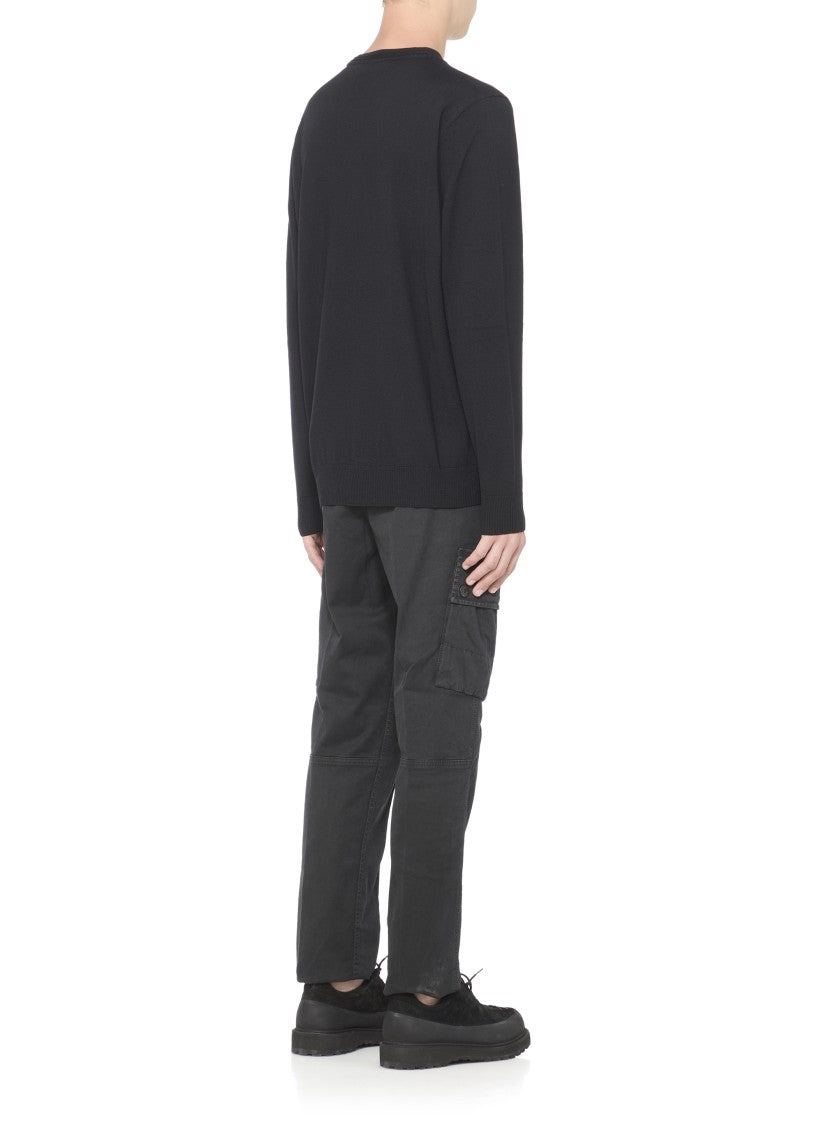 Stone Island Minimalist Black Wool Sweater