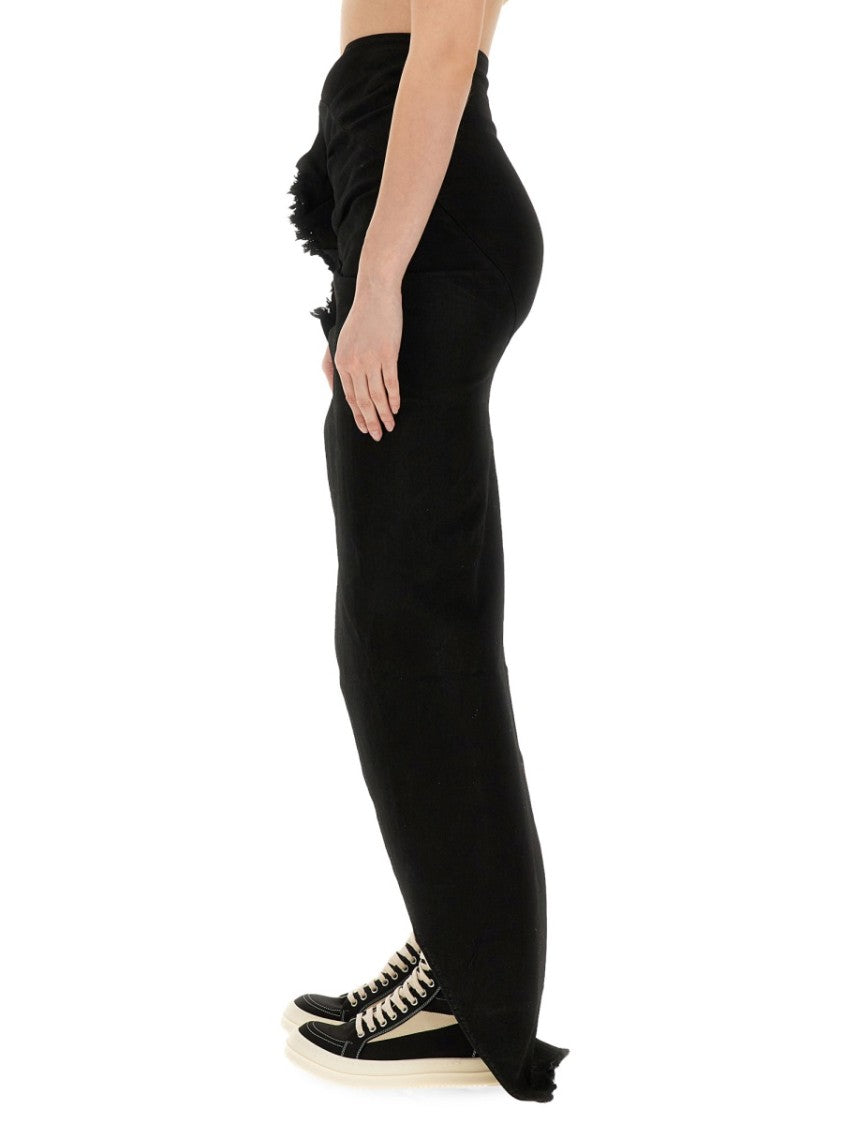Drkshdw By Rick Owens Slim Fit Long Skirt With High Slit