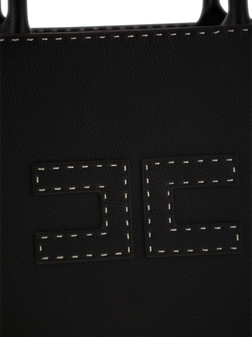 Elisabetta Franchi Small Tote With Contrast Stitching