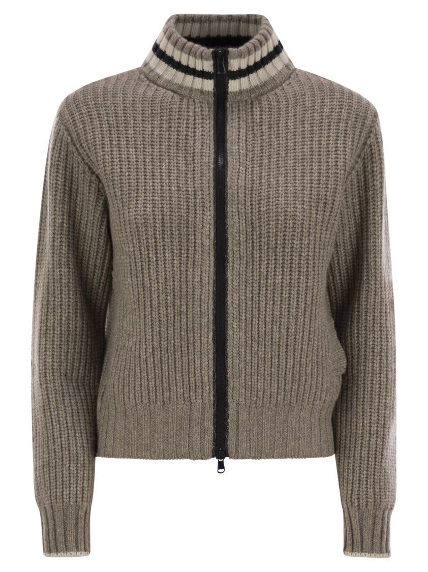 Brunello Cucinelli Cashmere Cardigan With Shiny Trims
