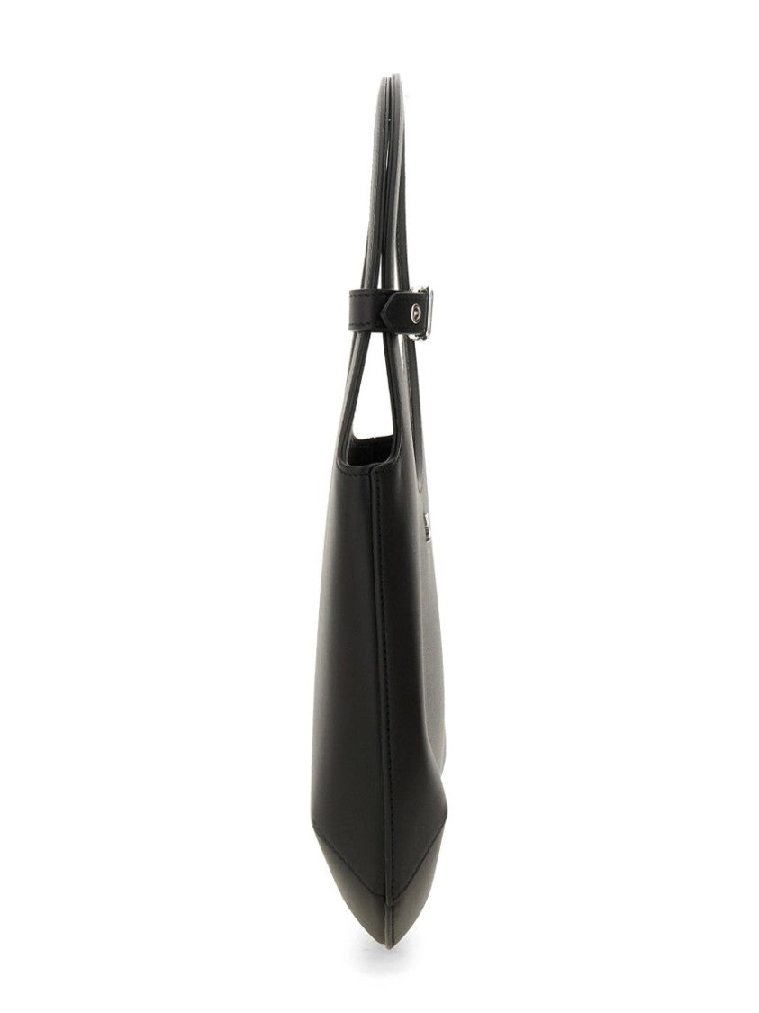 Courrèges Circular Handle Leather Bag With Adjustable Strap