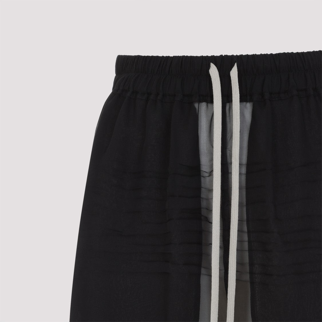 Rick Owens Layered Silk Bermudas With Sheer Panels
