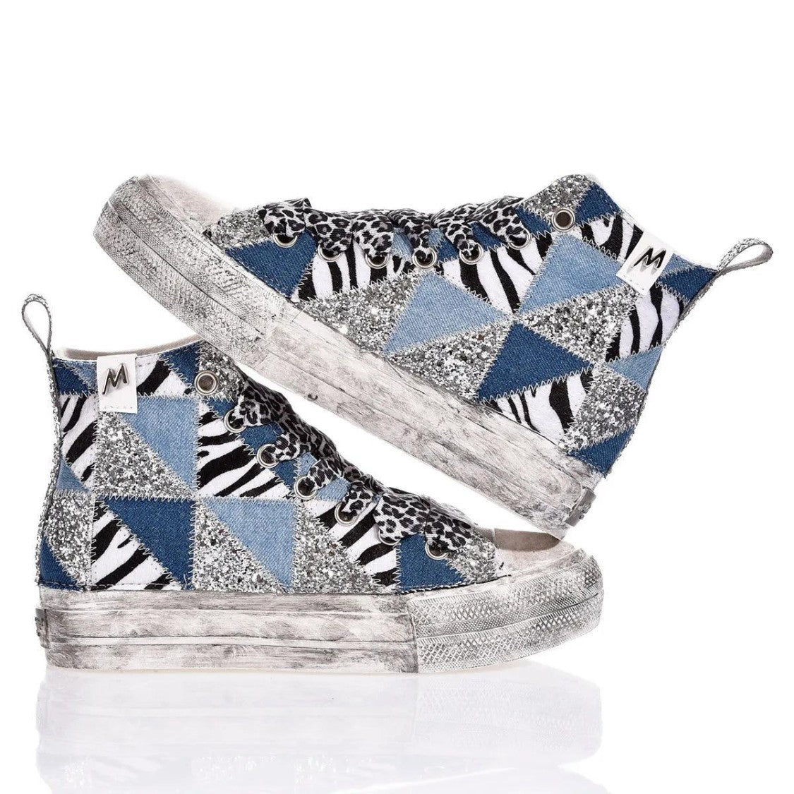 Mimanera Airlines Platform Denim Patch Sneakers