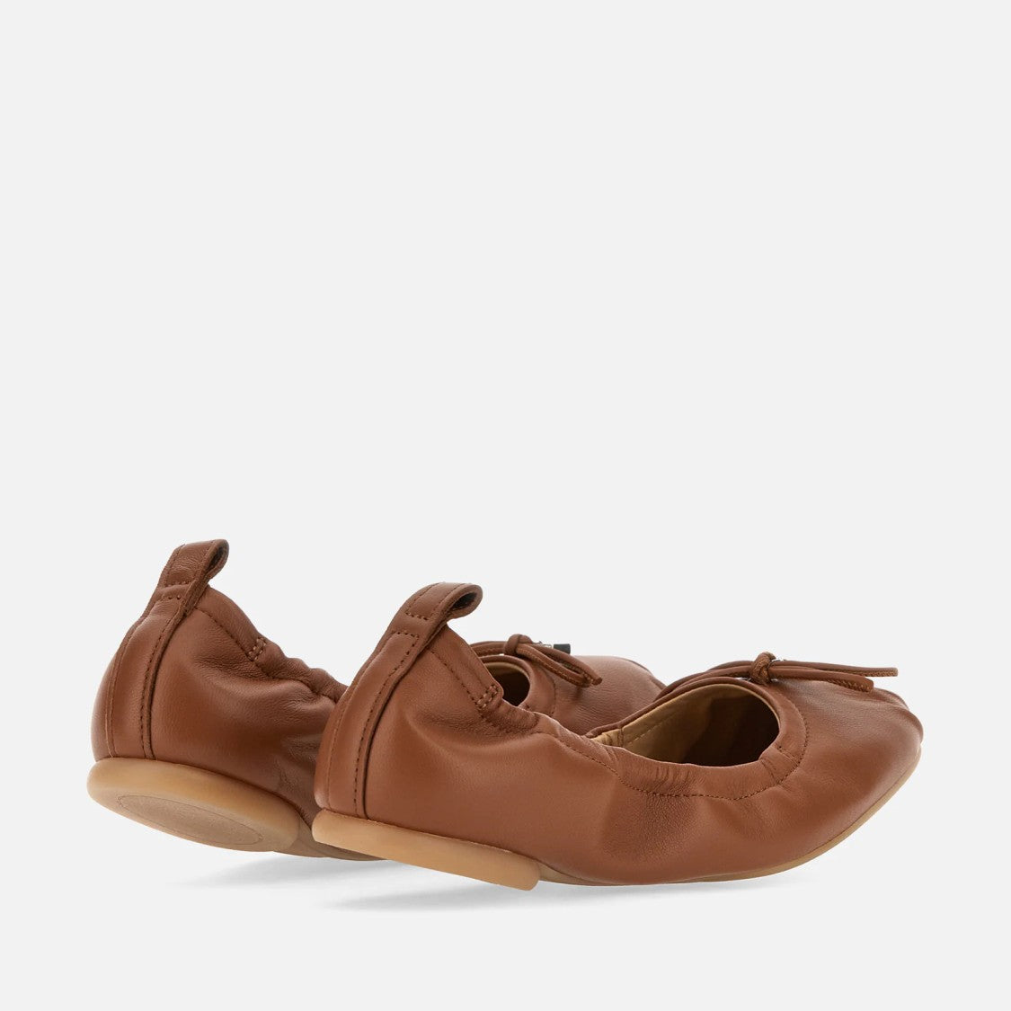 Hogan Brown Ballet Flats With Elegant Bow