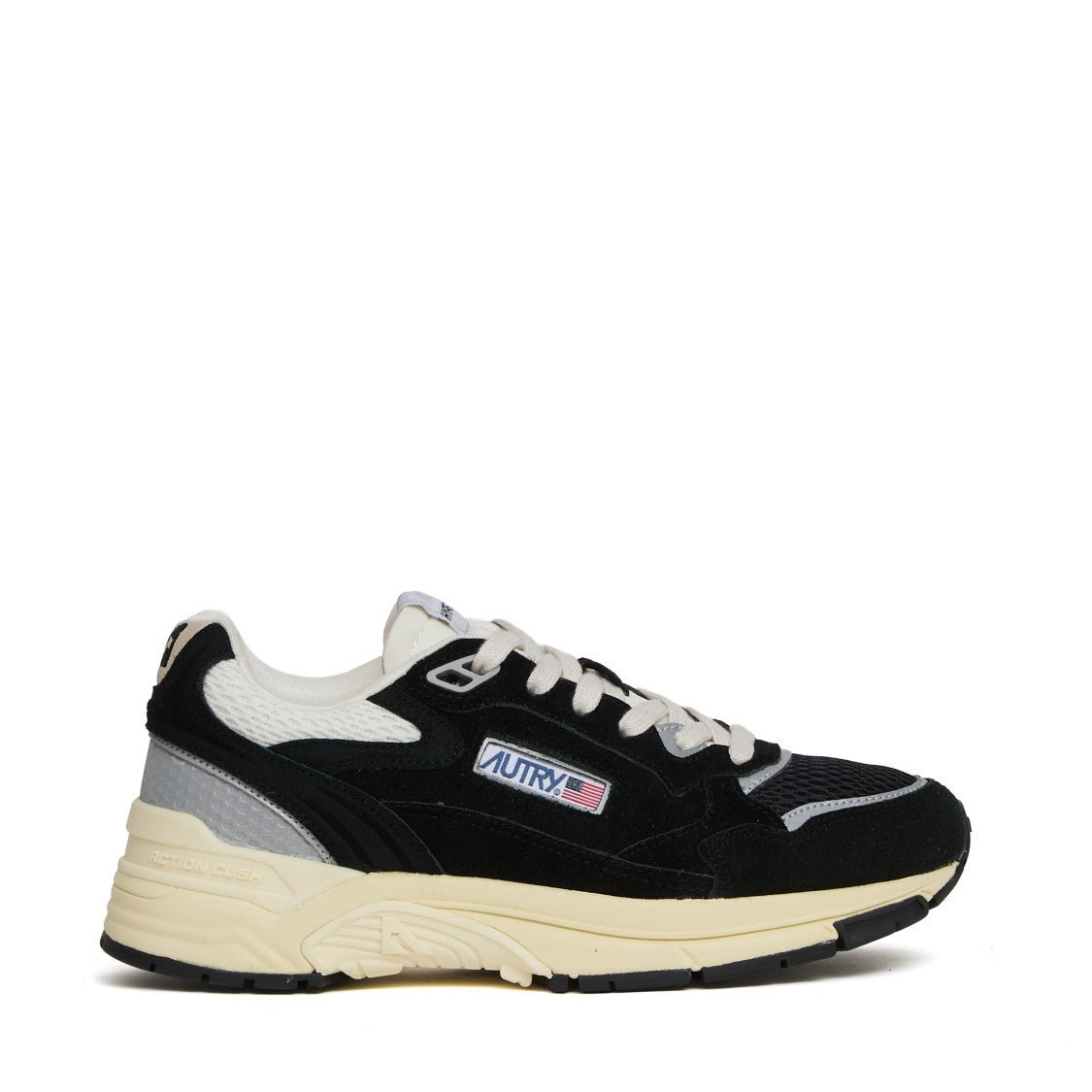 Autry Sneakers Hyperway In Mesh E Suede Nero/Argento
