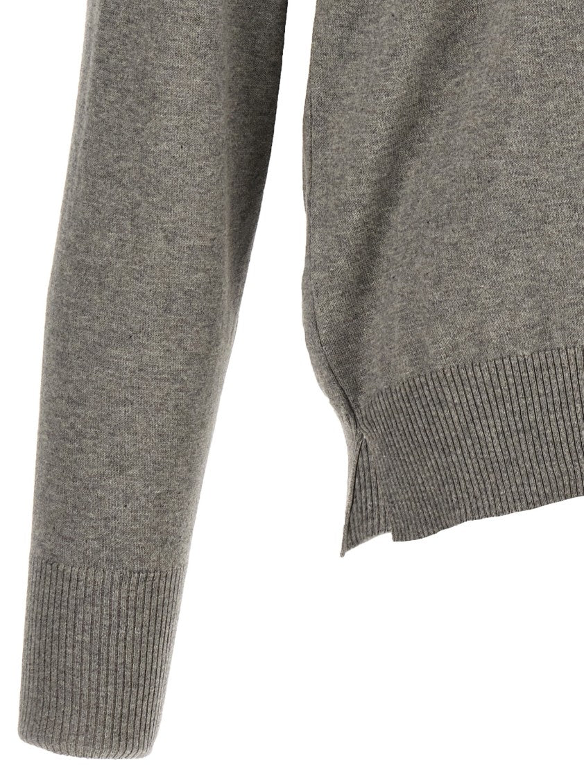 Ma'ry'ya V-Neck Cotton Knit Sweater