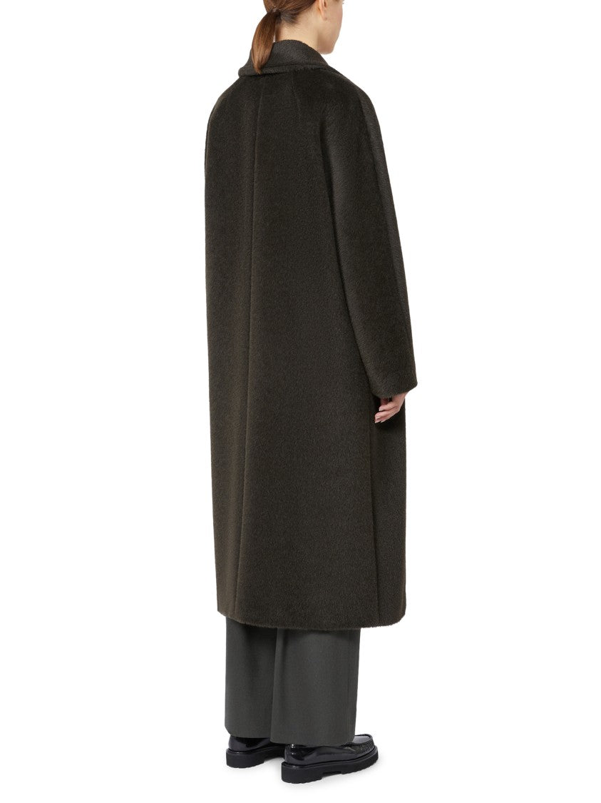 Max Mara Double-Breasted Alpaca Blend Coat With Classic Lapel