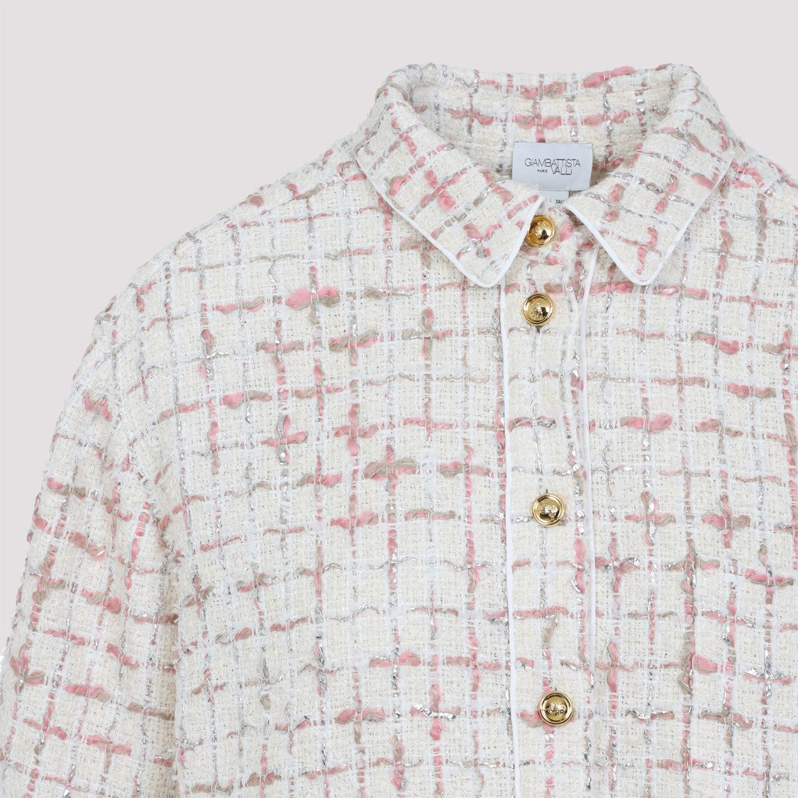 Giambattista Valli Cropped Textured Shirt With Golden Accents