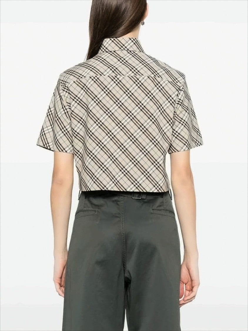 Burberry Cropped Check Pattern Shirt