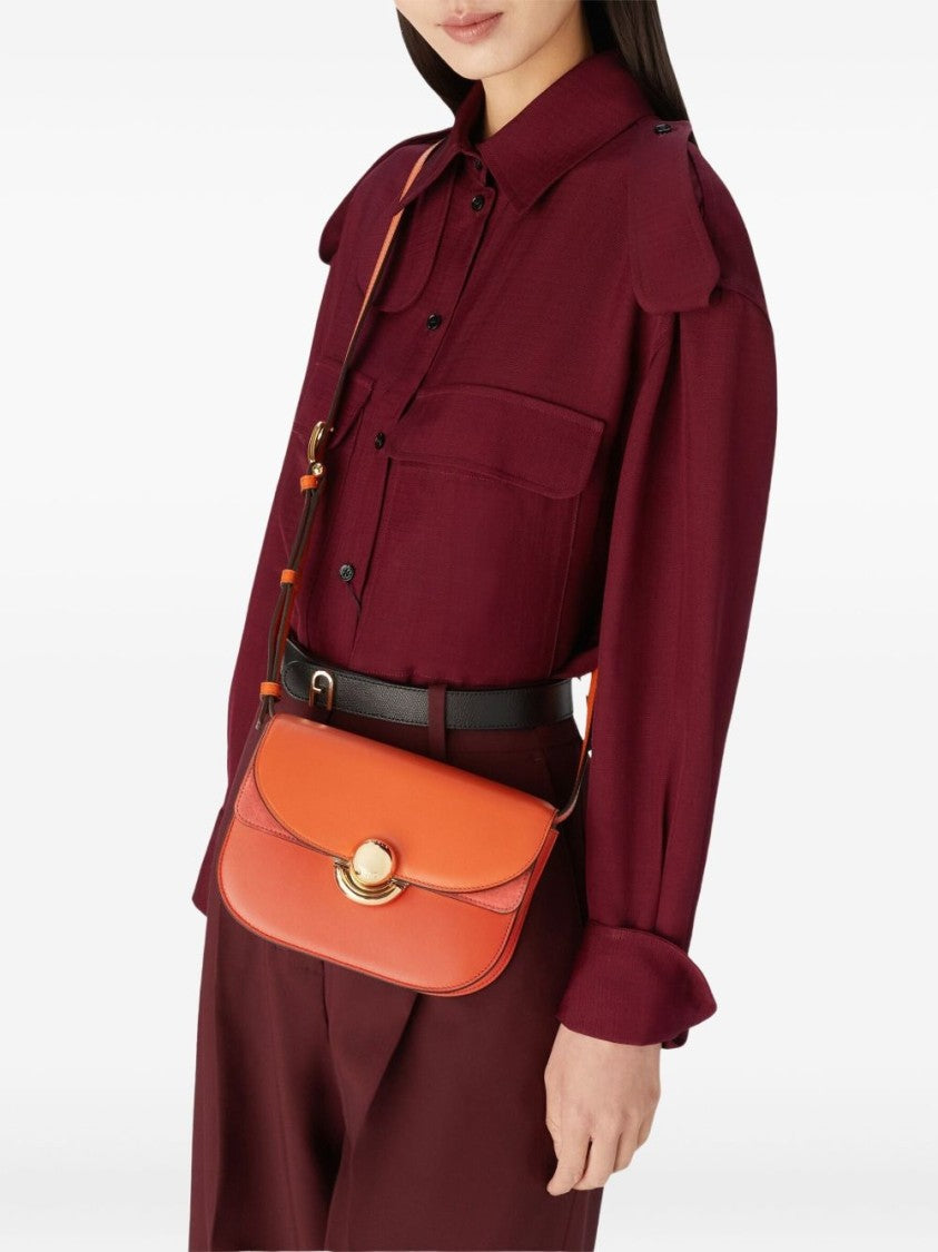 Furla Structured Carrot Orange Shoulder Bag