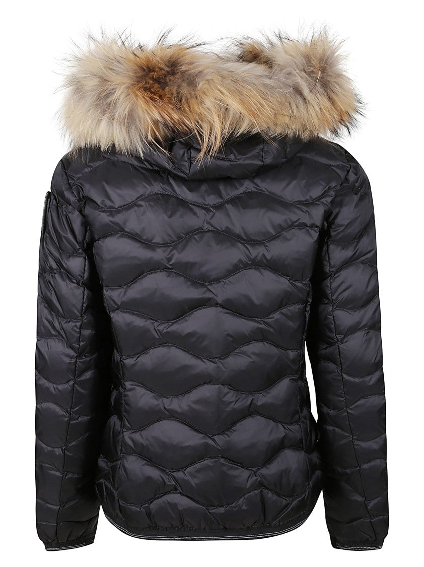 Blauer Quilted Jacket With Fluffy Fur Trim