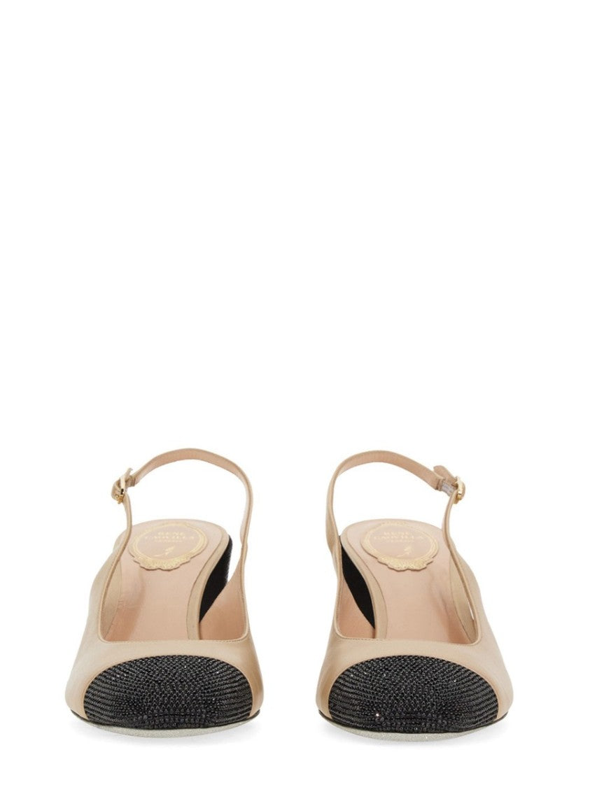 René Caovilla Rhinestone-Embellished Slingback Shoes