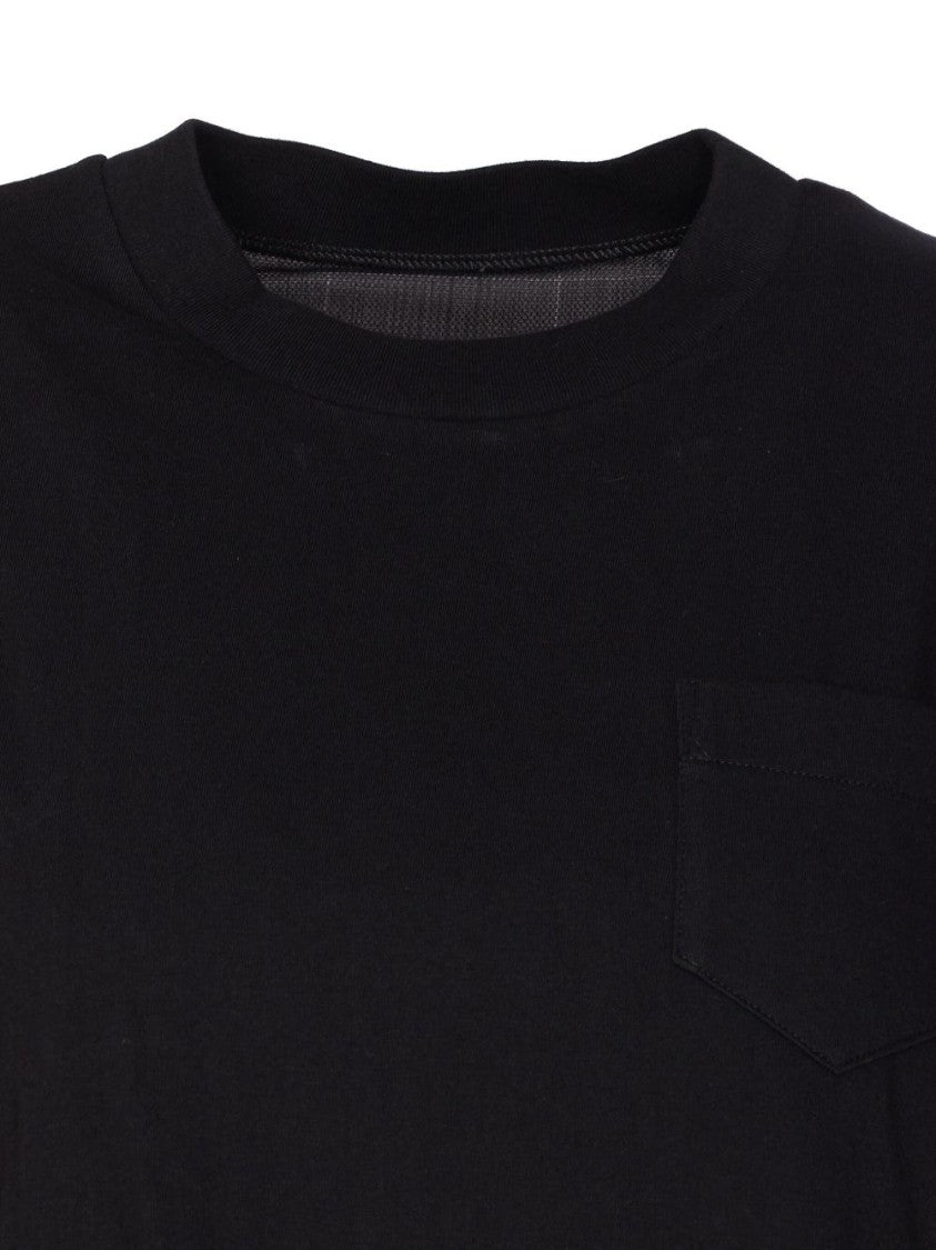 Sacai Short-Sleeved Top With Pleated Checkered Back Detail