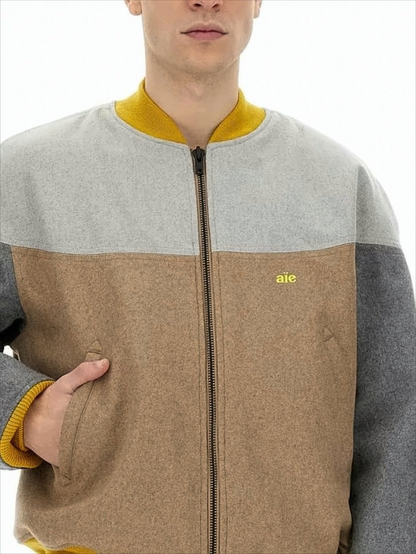 Aïe Color-Block Casual Jacket With Bold Back Detail