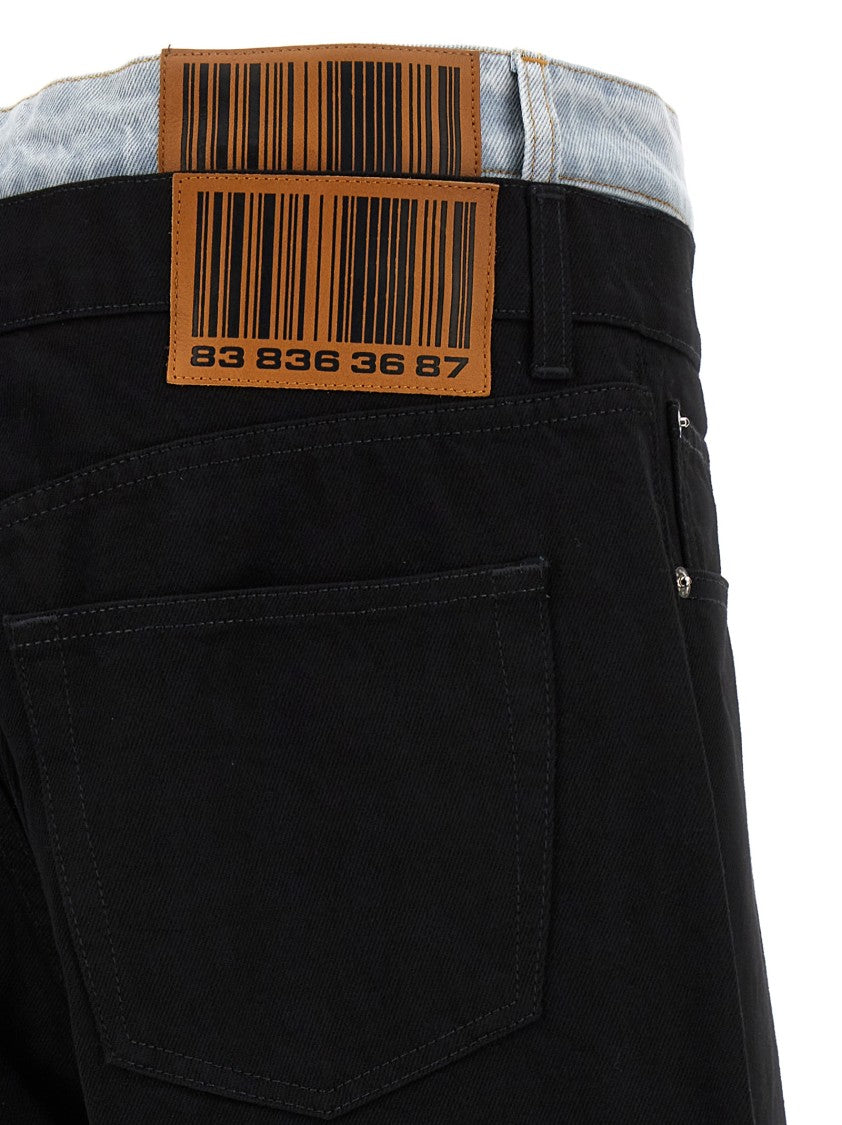 Vtmnts Denim Jeans With Contrast Double Waist Detail