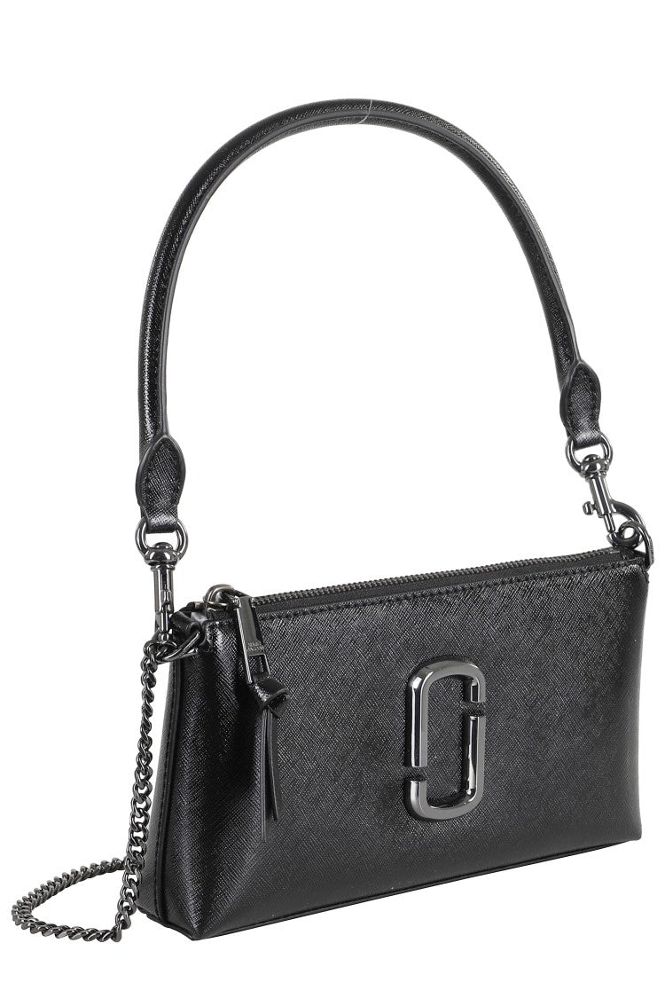 Marc Jacobs Elegant Black Handbag With Removable Strap And Logo Plaque