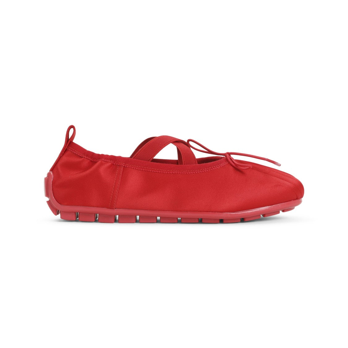 Simone Rocha Satin-Finish Ballerina Flats With Pleated Detailing And Bow