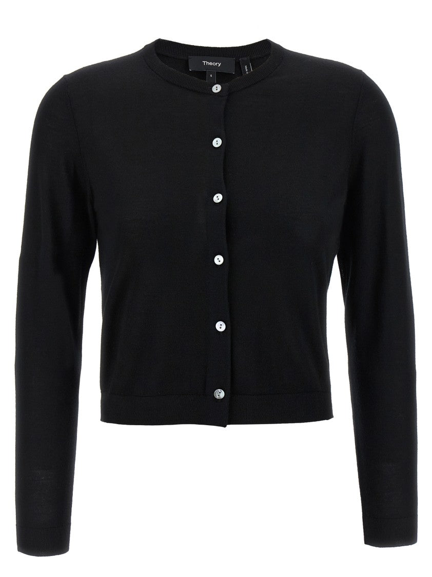 Theory Wool Cropped Cardigan