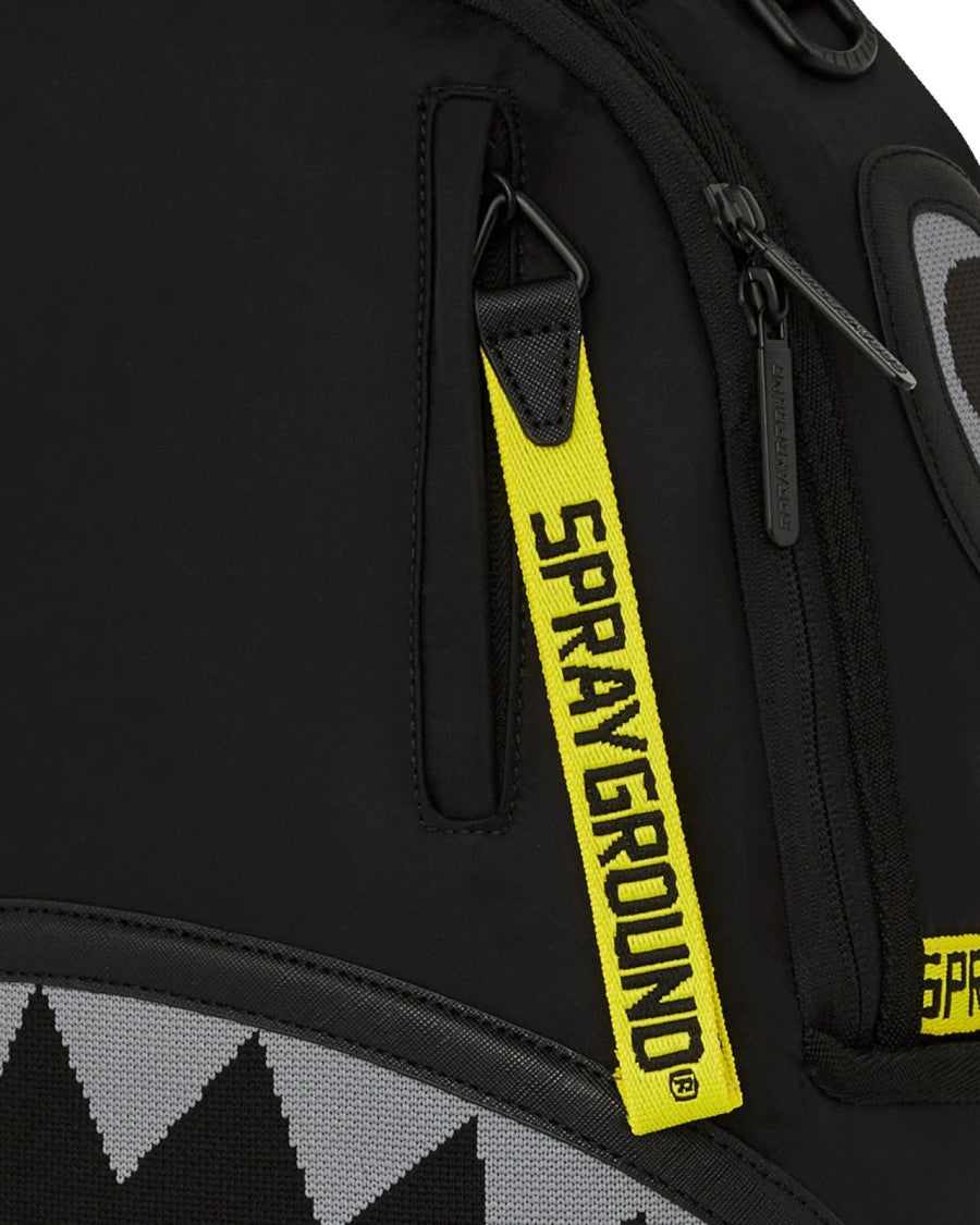 Sprayground Black Backpack With Bold Shark Mouth Design