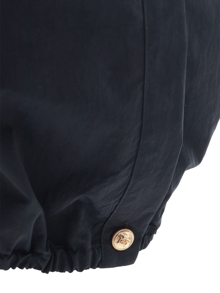 Elisabetta Franchi Cropped Black Shirt With Classic Collar