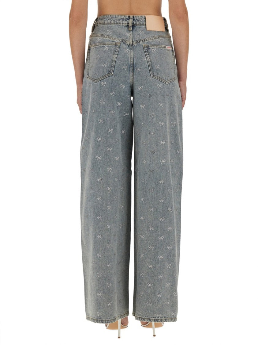 Self-Portrait Jeans With Rhinestone Bows