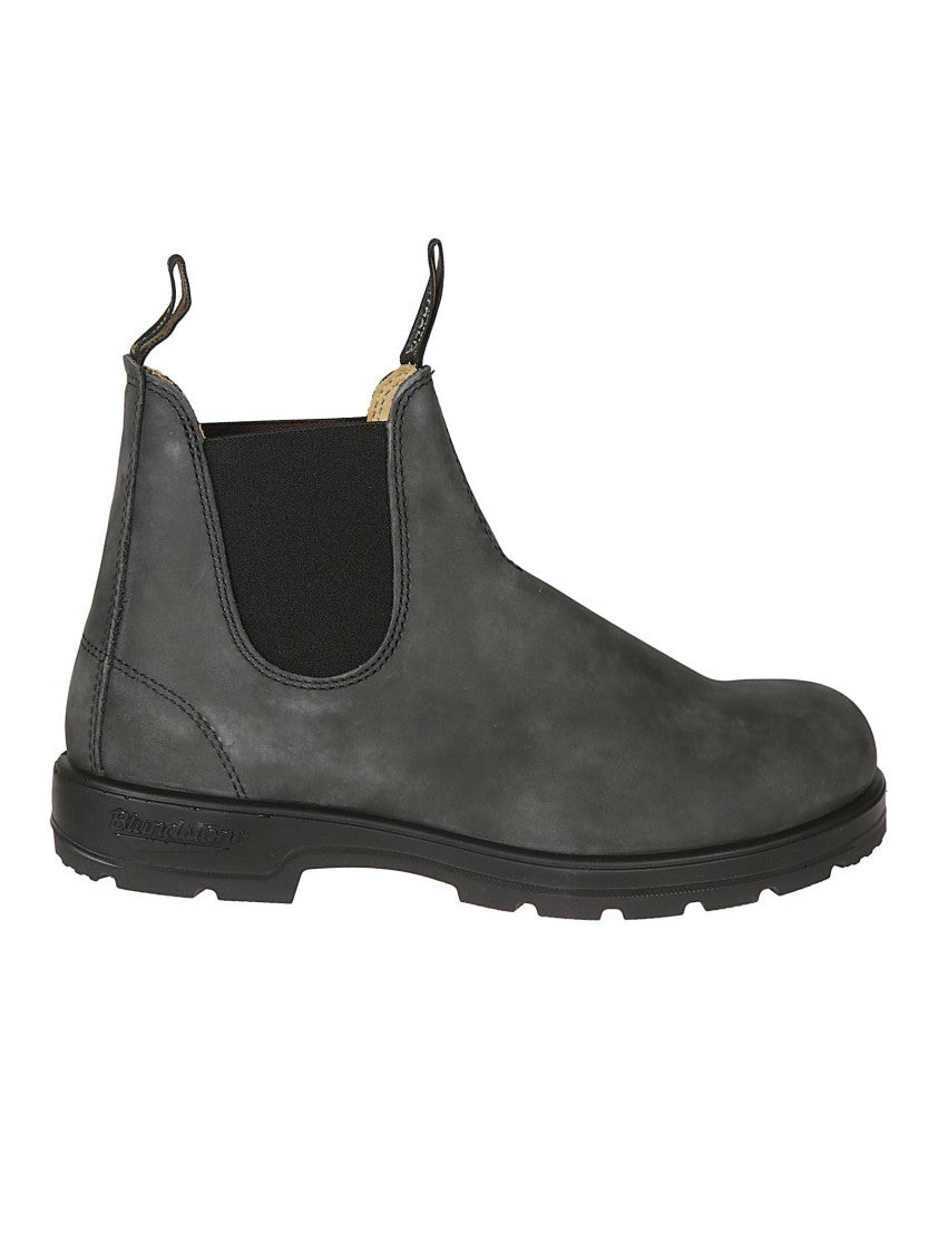 Blundstone Rustic Leather Boots With Elastic Side Panels And Rubber Sole