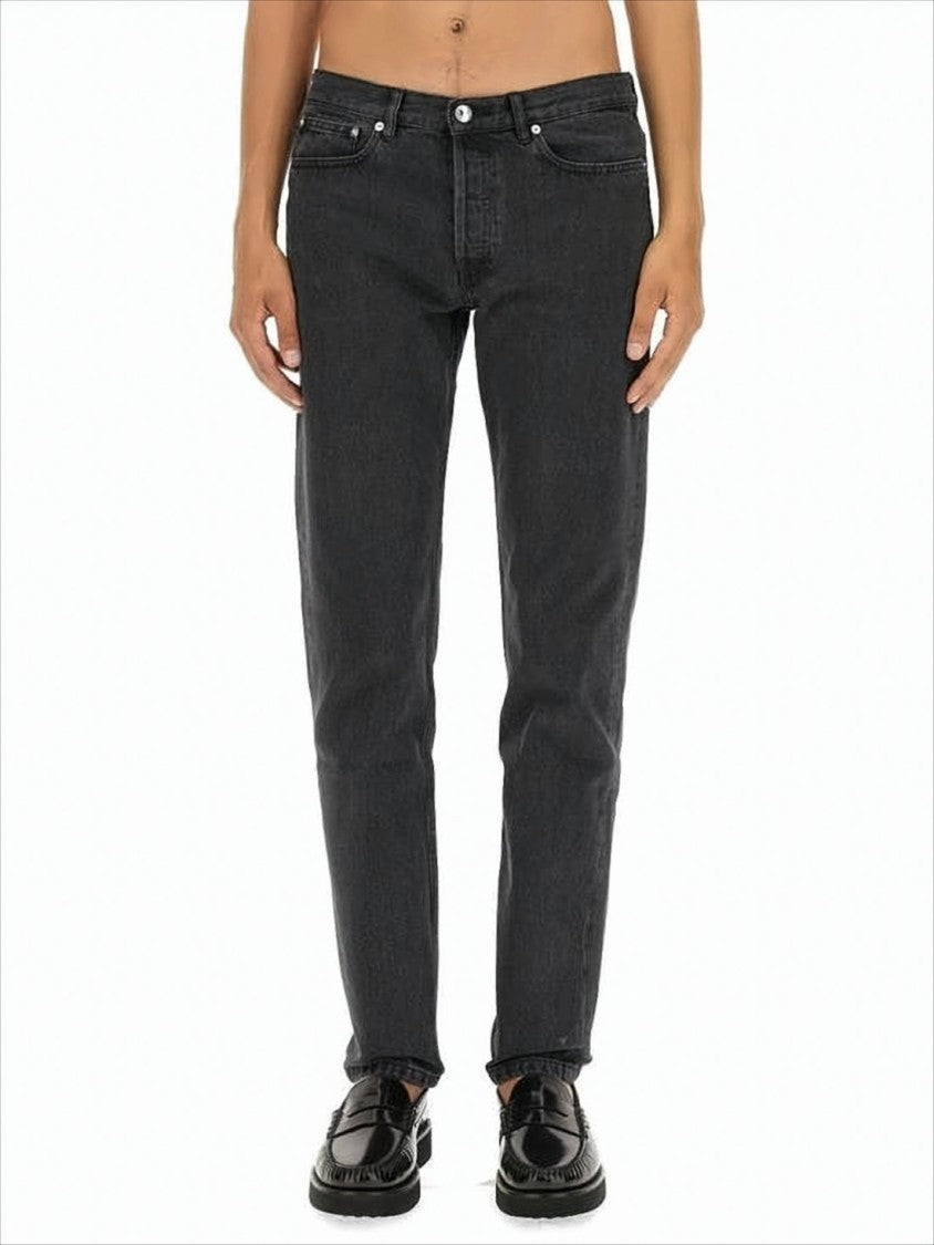 A.P.C. Straight-Leg Dark Grey Denim Pants With Tailored Fit