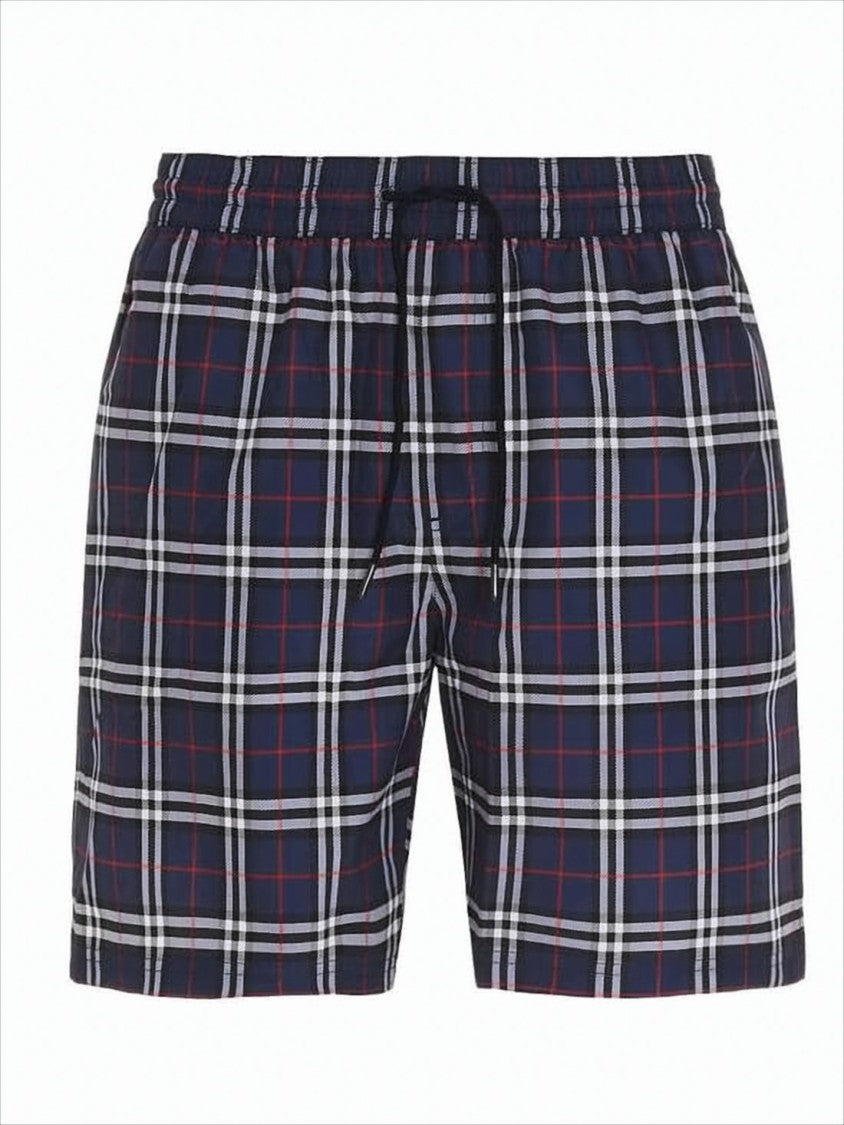 Burberry Plaid Swim Shorts With Elastic Waistband