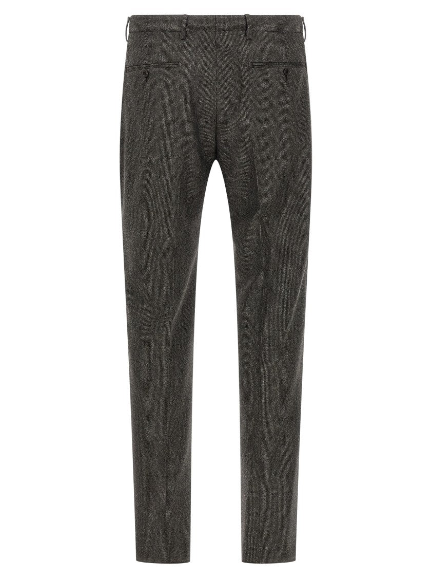Tagliatore Micro Houndstooth Pattern Wool Suit With Blazer And Tailored Pants