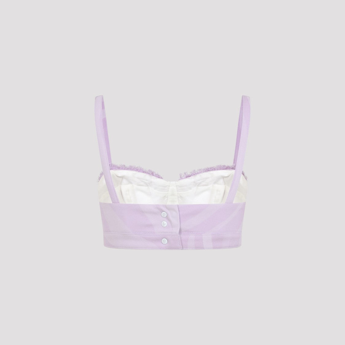 Pucci Textured Pink Stretch Cotton Top With Pre-Formed Cups