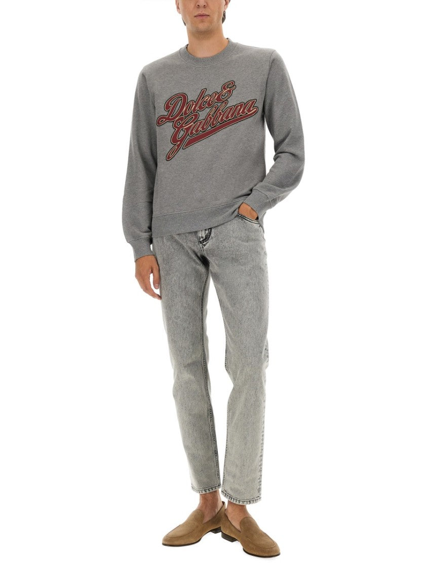Dolce & Gabbana Embroidered Cotton Crewneck Jersey