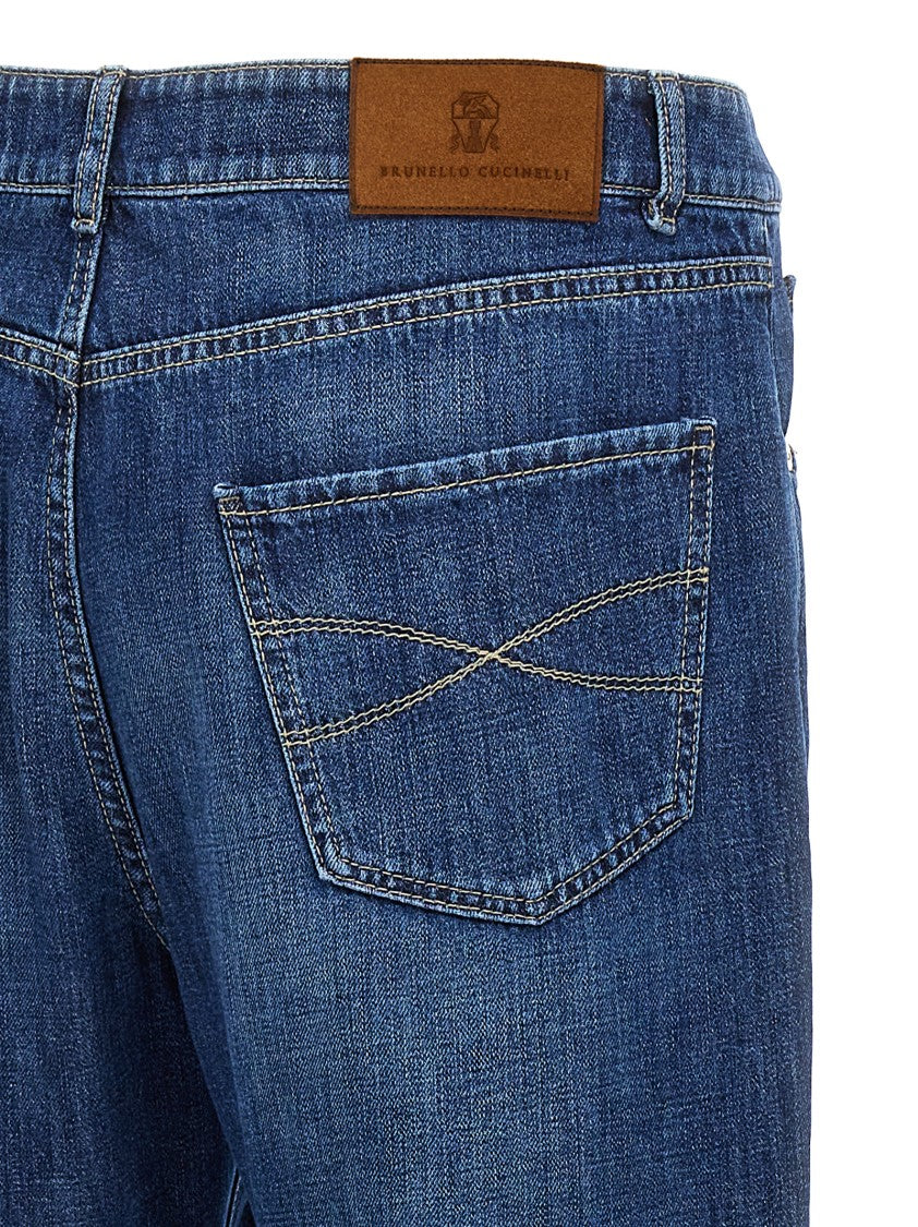 Brunello Cucinelli Relaxed-Fit Blue Denim Jeans