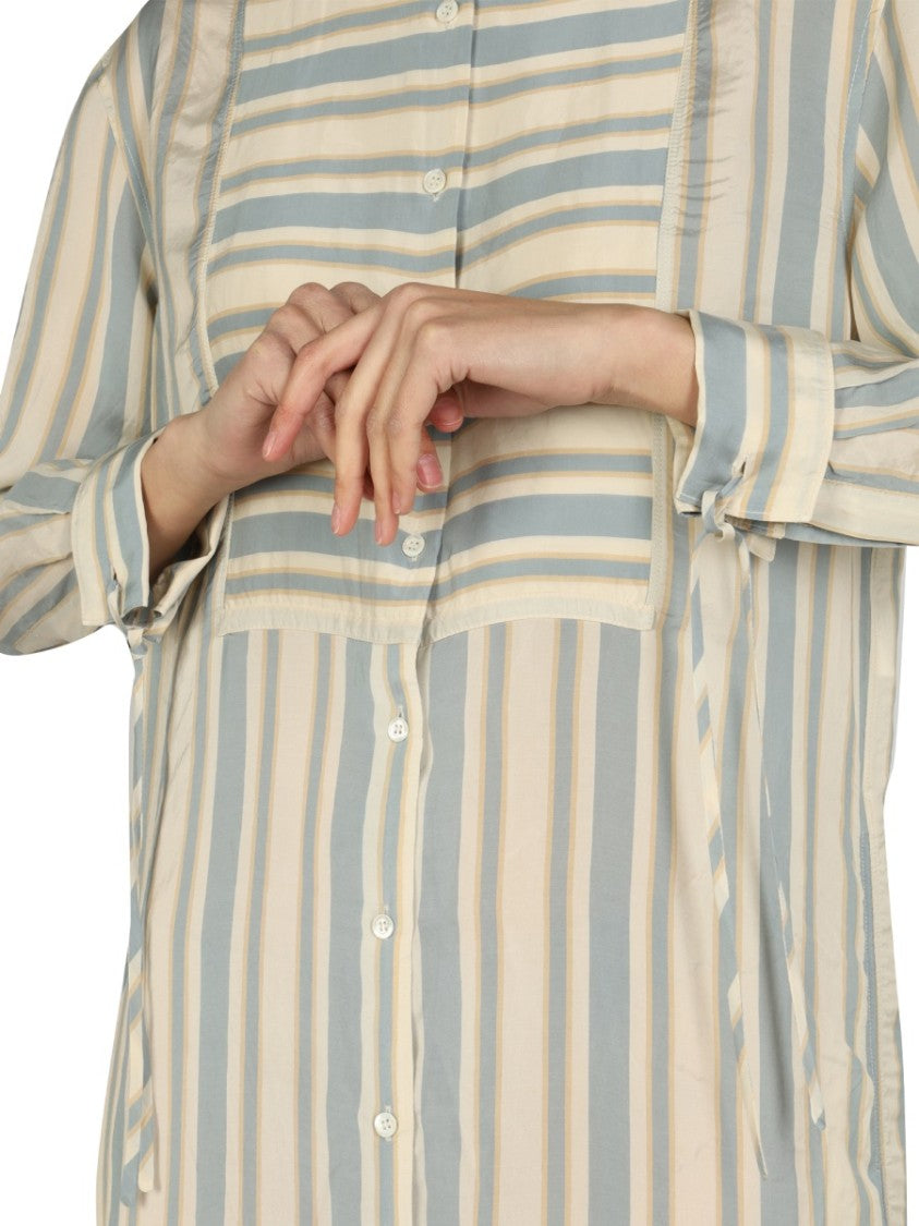 Aspesi Mandarin Collar Midi Shirt Dress