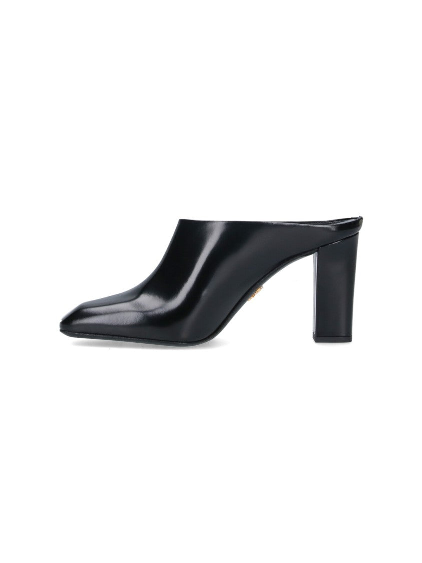 Prada Logo Sabot – Black