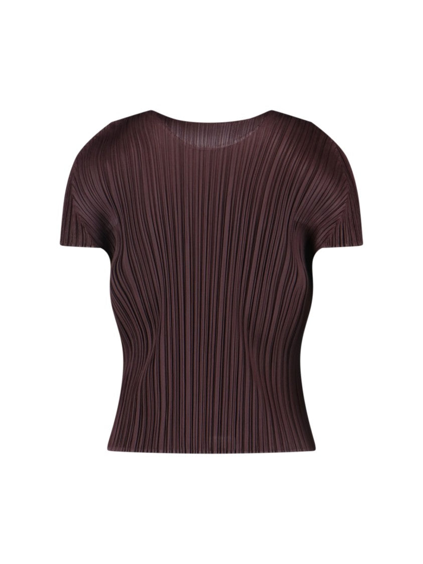 Pleats Please Pleated Texture Short-Sleeved Top