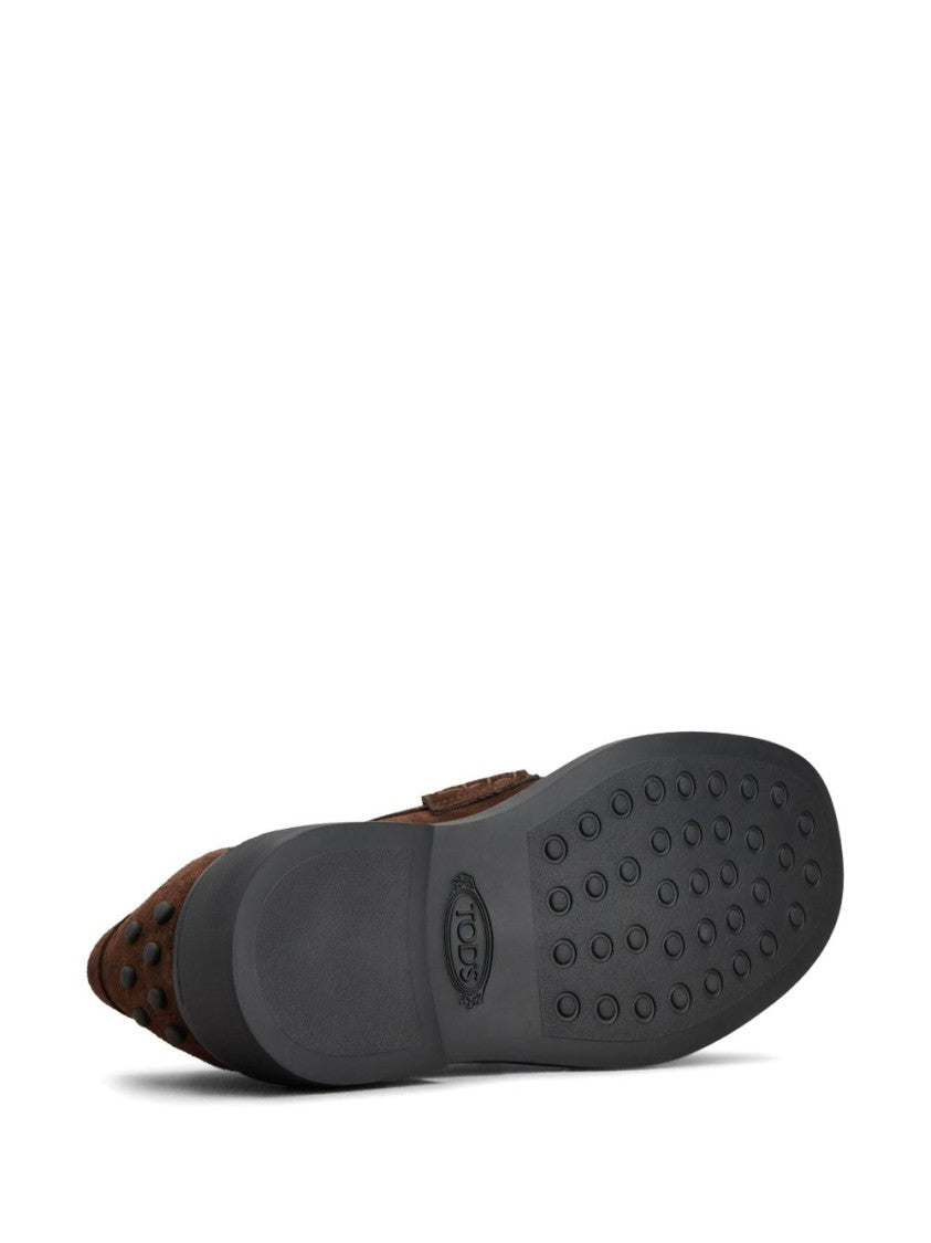 Tod's Brown Suede Penny Loafers