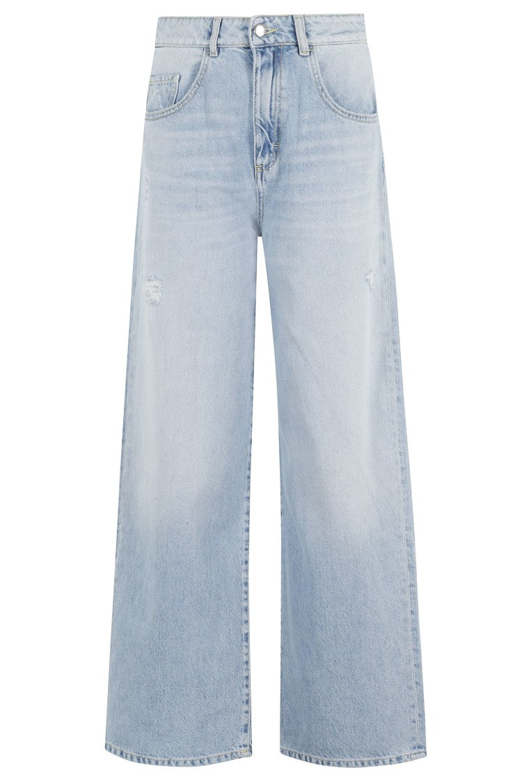 Icon Denim Poppy Wide-Leg Dusty Blue Jeans