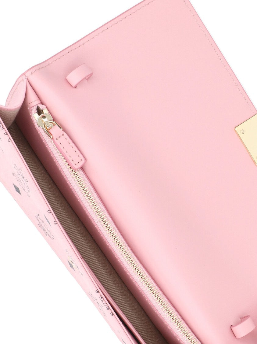 Mcm Large Wallet With Strap – Pink