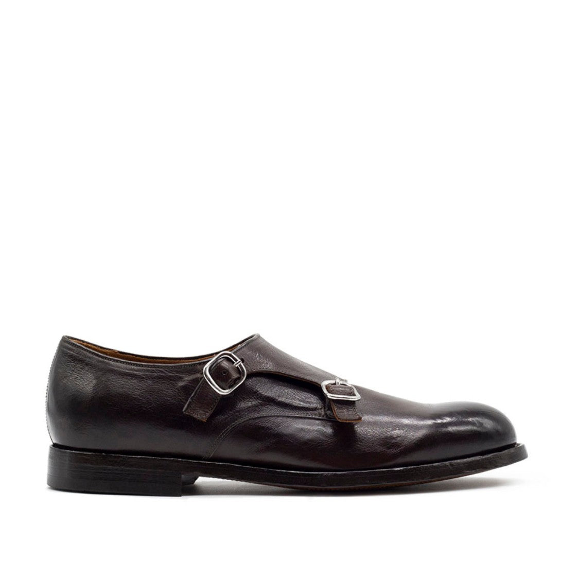 Green George Brown Double Buckle Shoe