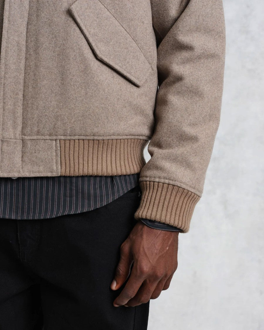 Wax London Classic Padded Wool Blend Bomber Jacket
