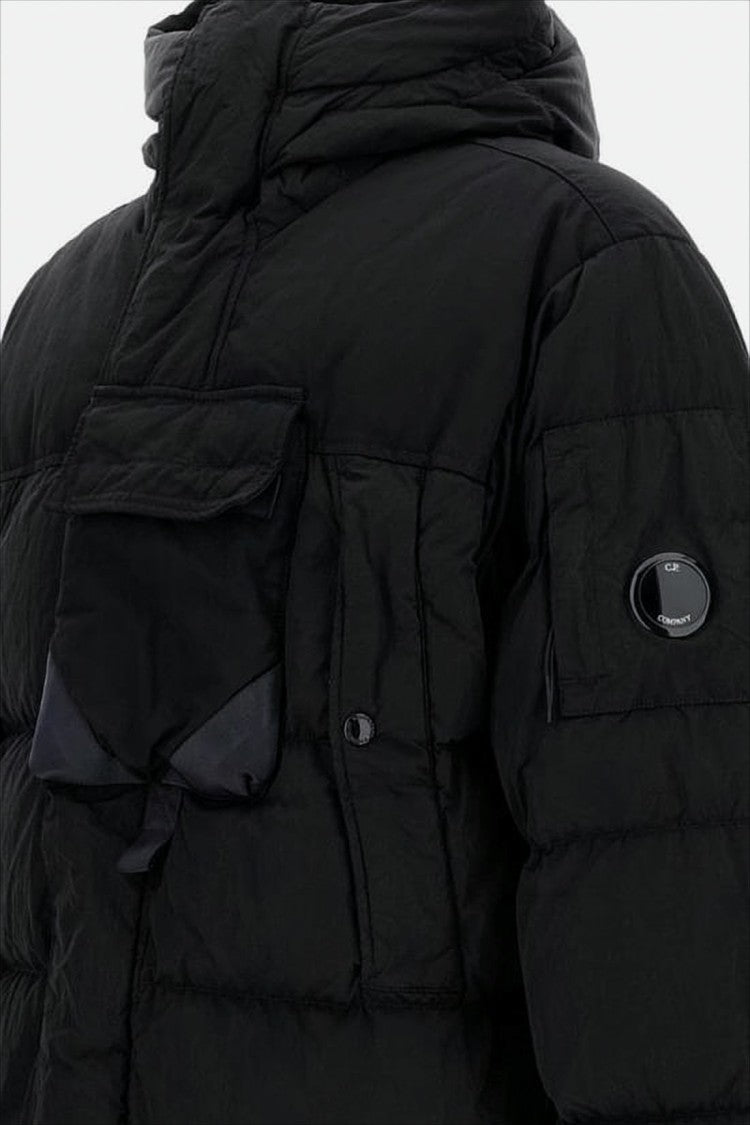 C.P. Company Quilted Down Jacket With High Collar And Flap Pockets