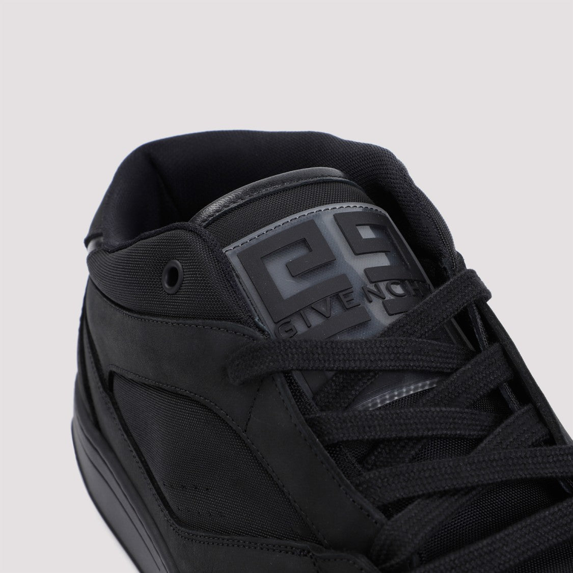 Givenchy Black Calf Leather New Line Men Shoes Mid-Top Sneakers